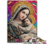 Puzzle da 1000 pezzi per adolescenti Ritratto di Maria la Madre Antistress Sfida difficile Ogni pezzo è unico - Gioco divertente e stimolante per tutta la famiglia 38x26cm