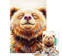 Puzzle da 1000 pezzi per adolescenti ritratto di orso sorridente con effetto acquerello puzzle da 1000 pezzi giocattolo decorativo per la casa taglio di precisione regalo di compleanno regalo