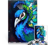 Puzzle da 1000 pezzi per adolescenti Ritratto di pavone Giocattolo educativo intellettuale decomprimente perché è ideale come regalo per tutta la famiglia 75x50cm