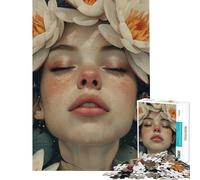 Puzzle da 1000 pezzi per adolescenti "Ritratto di petali" difficile e stimolante ma divertente e spiritoso Giocattolo decorativo da parete adatto a ragazzi dai 14 anni in su (38x26cm)