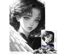 Puzzle da 1000 pezzi per adolescenti ritratto di ragazza angelo decorazione per la casa giocattoli opere d'arte regalo giochi rilassanti con pezzi completamente interconnessi di forma casuale 38x52cm