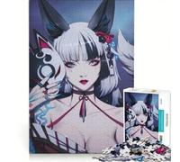 Puzzle da 1000 pezzi per adolescenti, ritratto di ragazza volpe anime con maschera, gioco per famiglie, regalo di compleanno, regalo di viaggio 50x75cm