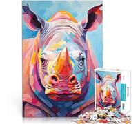 Puzzle da 1000 pezzi per adolescenti Ritratto di rinoceronte Giocattoli Giochi Educativi Antistress Giocattoli per la decorazione della casa 52x38cm