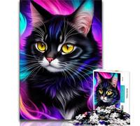 Puzzle da 1000 pezzi per adolescenti, ritratto di un bel gatto, 1000 pezzi per adulti, antistress, sfida difficile, regali di Babbo Natale segreto (dimensioni 38x26cm)