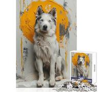 Puzzle da 1000 pezzi per adolescenti ritratto di un husky regale giocattoli antistress regali di Babbo Natale segreto giochi educativi per migliorare l'amore tra coppie dimensioni 38x52cm