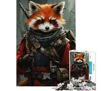 Puzzle da 1000 pezzi per adolescenti ritratto di un panda rosso guerriero antropomorfo ideale per stimolare la mente regalo di compleanno giocattolo decorativo da parete adatto a persone dai 14 anni