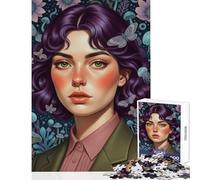 Puzzle da 1000 pezzi per adolescenti Ritratto di una donna con farfalle Giocattolo Decorazione da parete Regalo di compleanno Giochi rilassanti Migliorare l'amore tra coppie Dimensioni 38x52cm