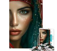 Puzzle da 1000 pezzi per adolescenti ritratto di una donna con velo gioco rompicapo educativo sfida giocattolo idee regalo apprendimento educativo (Dimensioni 38x26cm)