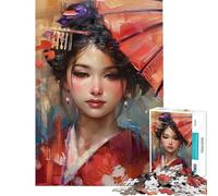 Puzzle da 1000 pezzi per adolescenti ritratto di una geisha con ombrello puzzle per adulti giocattolo fai da te ideale per passare il tempo durante le vacanze compleanni e altre