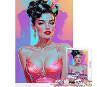 Puzzle da 1000 pezzi per adolescenti ritratto di una pin-up bruna glamour giocattoli antistress regalo di compleanno per giochi educativi divertenti attività a casa dimensioni 38x52cm