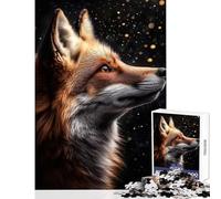 Puzzle da 1000 pezzi per adolescenti ritratto di volpe rossa decorazione da parete regali di Babbo Natale segreto giochi educativi aiuta a esercitare il cervello dimensioni 38x52cm