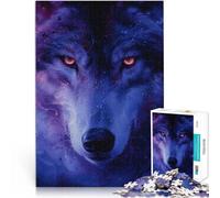 Puzzle da 1000 pezzi per adolescenti Ritratto magico del lupo Sfida di gioco educativo giocattolo Lista dei desideri con Babbo Natale 52x38cm