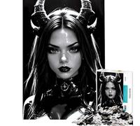 Puzzle da 1000 pezzi per adolescenti ritratto monocromatico di donna diavolo puzzle da 1000 pezzi giocattolo decorativo per la casa taglio di precisione regalo di compleanno regalo di viaggio