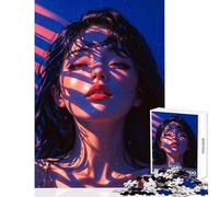 Puzzle da 1000 pezzi per adolescenti ritratto sognante illuminato dal sole giocattoli antistress regalo di compleanno gioco pratico per il compleanno Natale dimensioni 38x52cm