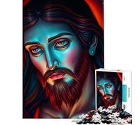 Puzzle da 1000 pezzi per adolescenti ritratto ultraterreno di Gesù Cristo ideale per compleanni Natale e divertimento in famiglia Giocattolo educativo adatto a persone dai 14 anni in su (38x26cm)