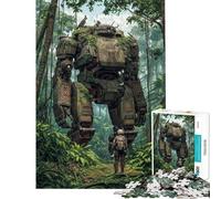 Puzzle da 1000 pezzi per adolescenti: Robot gigante nella giungla gioco divertente per ragazzi taglio di precisione compleanno e Natale (dimensioni 38x52cm)