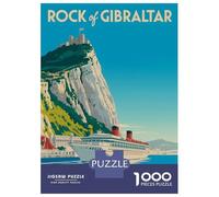 Puzzle Da 1000 Pezzi Per Adolescenti Rock of Gibraltar Travel Puzzle Per Adolescenti Gioco Pratico Decorazione Perfetta Per È Ideale Come Regalo 70x50cm/1000pcs