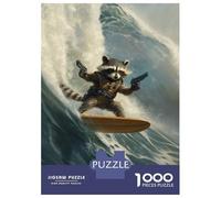 Puzzle Da 1000 Pezzi Per Adolescenti Rocket Raccoon Surfing Puzzle Per Adulti Giocattolo Antistress Migliora La Memoria Sfida Educativa 52x38cm/1000pcs
