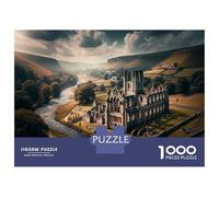 Puzzle Da 1000 Pezzi Per Adolescenti Romantic Abbey Ruins by The River Puzzle Per Adulti Giocattoli Antistress Sfida Difficile Impegnativo Da Completare 38x26cm/1000pcs