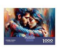 Puzzle Da 1000 Pezzi Per Adolescenti Romantic Couple Hugging Painting Puzzle Giocattolo Decorazione Da Parete Sfida Difficile Regalo Di Compleanno, Regali, 52x38cm/1000pcs