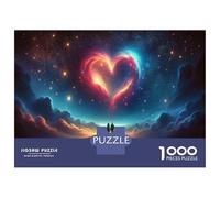 Puzzle Da 1000 Pezzi Per Adolescenti Romantic Couple in Space Heart Puzzle Giochi Divertenti Corsa Di Velocità Manuale Regali Unici Per Compleanno 52x38cm/1000pcs