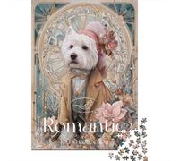 Puzzle Da 1000 Pezzi Per Adolescenti Romantic Dog Art Print-2 Puzzle Giochi Divertenti Regalo Decorativo Perfetto Per Amici E Familiari 52x38cm/1000pcs