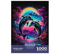 Puzzle Da 1000 Pezzi Per Adolescenti Romantic Dolphins Puzzle Per Adulti Giochi Rilassanti Taglio Di Precisione Regali Unici Per Compleanni E Occasioni Speciali 38x26cm/1000pcs