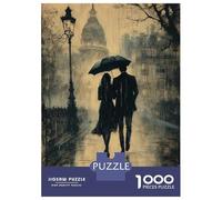 Puzzle Da 1000 Pezzi Per Adolescenti Romantic Rainy Walk - Charcoal Style Puzzle Per Adolescenti Gioco Per Famiglie Migliora La Memoria Regali Unici Per Compleanno E Natale 70x50cm/1000pcs