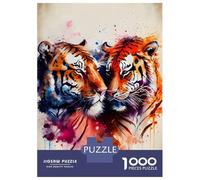 Puzzle Da 1000 Pezzi Per Adolescenti Romantic Tiger Couple Puzzle Per Adulti Gioco Rompicapo Analisi E Logica Aiuta Ad Allenare Il Cervello 52x38cm/1000pcs