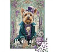 Puzzle Da 1000 Pezzi Per Adolescenti Romantic Yorkshire Terrier Art Print Puzzle Antistress Giocattoli Regalo Per Donne È Ideale Come Regalo 52x38cm/1000pcs