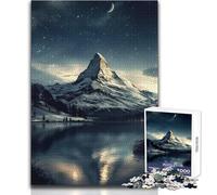 Puzzle da 1000 pezzi per adolescenti, rompicapo per famiglie con picchi di montagna sulle Alpi, giochi per migliorare la memoria, regalo di compleanno, dimensioni 38x52cm