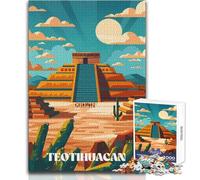 Puzzle da 1000 pezzi per adolescenti, rompicapo sull'antica Teotihuacan, giochi per famiglie, corsa di velocità a mano, giocattolo educativo, dimensioni 38x26cm