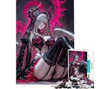 Puzzle da 1000 pezzi per adolescenti rosa scuro angelo gotico puzzle per adulti giochi rilassanti un'opera d'arte regalo antistress (dimensioni 50x75cm)