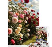 Puzzle da 1000 pezzi per adolescenti Rose Garden Bloom Giocattoli antistress Regalo per compleanni Gioco educativo Aiuta l'esercizio del cervello (dimensioni 38x26cm)