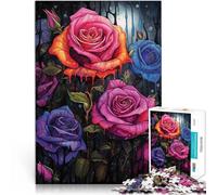 Puzzle da 1000 pezzi per adolescenti Rose in una notte piovosa Giocattoli per l'intrattenimento in famiglia Ottimo regalo per i giochi 75x50cm