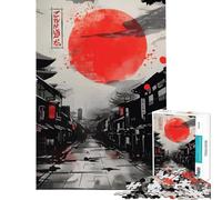 Puzzle da 1000 pezzi per adolescenti rosso nero asiatico gioco educativo sfida gioco per famiglie divertente e spiritoso regalo per compleanni (dimensioni 38x26cm)