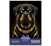 Puzzle Da 1000 Pezzi Per Adolescenti Rottweiler with Golden Details Puzzle Per Adulti Gioco Rompicapo Analisi E Logica Regalo Di Compleanno, Regali, 52x38cm/1000pcs