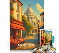 Puzzle da 1000 pezzi per adolescenti Sacré-Cœur Paris, antistress, decorazione per la casa, collezione d'artista, belle arti 38x26cm