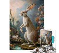 Puzzle da 1000 pezzi per adolescenti safari surreale con conigli giochi rilassanti giocattoli che creano dipendenza per coltivare la pazienza idee regalo apprendimento educativo (dimensioni 50x75cm)