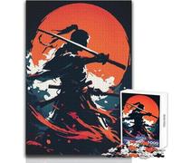 Puzzle da 1000 pezzi per adolescenti, sagoma di samurai con sole nascente, giocattolo, gioco intellettuale, migliora la memoria, regalo di compleanno, dimensioni 38x52cm