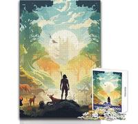 Puzzle da 1000 pezzi per adolescenti, sagoma di uomo nella giungla, tranquillo, piacevole, divertente, per il tempo libero, stretto, senza cuciture, di precisione, dimensioni del giocattolo: 50x75cm
