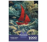 Puzzle Da 1000 Pezzi Per Adolescenti Sailboat Ocean Waves Art Print Puzzle Per Adolescenti Giochi Rilassanti Migliora La Memoria Regali Per Amici E Familiari 38x26cm/1000pcs