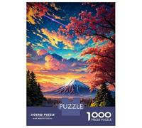 Puzzle Da 1000 Pezzi Per Adolescenti Sakura Mount Fuji Sunset Anime Puzzle Per Adulti Giochi Divertenti Decorazione Murale Regali Unici Per Compleanno E Natale 52x38cm/1000pcs