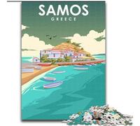 Puzzle da 1000 pezzi per adolescenti Samos Grecia Isola Arte, giocattoli educativi per l'apprendimento, regali di compleanno unici per età 14+ 26x38cm
