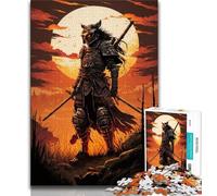 Puzzle da 1000 pezzi per adolescenti, Samurai al tramonto, puzzle da 1000 pezzi, adatto come decorazione da scrivania per bambini dai 14 anni in su (dimensioni 38x26cm)