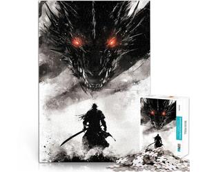 Puzzle da 1000 pezzi per adolescenti Samurai contro Drago Per il divertimento in famiglia Ogni pezzo è unico - Gioco divertente e stimolante per tutta la famiglia 38x26cm