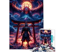 Puzzle da 1000 pezzi per adolescenti Samurai e Demone Drago Puzzle per adulti Gioco pratico Difficile Antistress Regalo (Dimensioni 38x26cm)