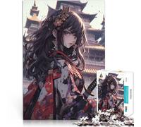Puzzle da 1000 pezzi per adolescenti Samurai fanciulla carina Gioco impegnativo e gioco in famiglia Regalo di compleanno, regali, arte murale 38x26cm