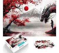Puzzle da 1000 pezzi per adolescenti Samurai giapponese con un drago ombra Assemblaggio del modello Gioco educativo per compleanno e Natale 52x38cm