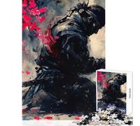 Puzzle da 1000 pezzi per adolescenti Samurai in contemplazione con fiori di ciliegio Giocattoli antistress Regalo di compleanno Giochi educativi interessanti Riduzione dello stress Dimensioni 38x52cm